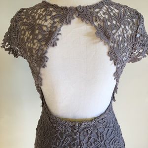 Lulus Romance Language GREY Lace Dress